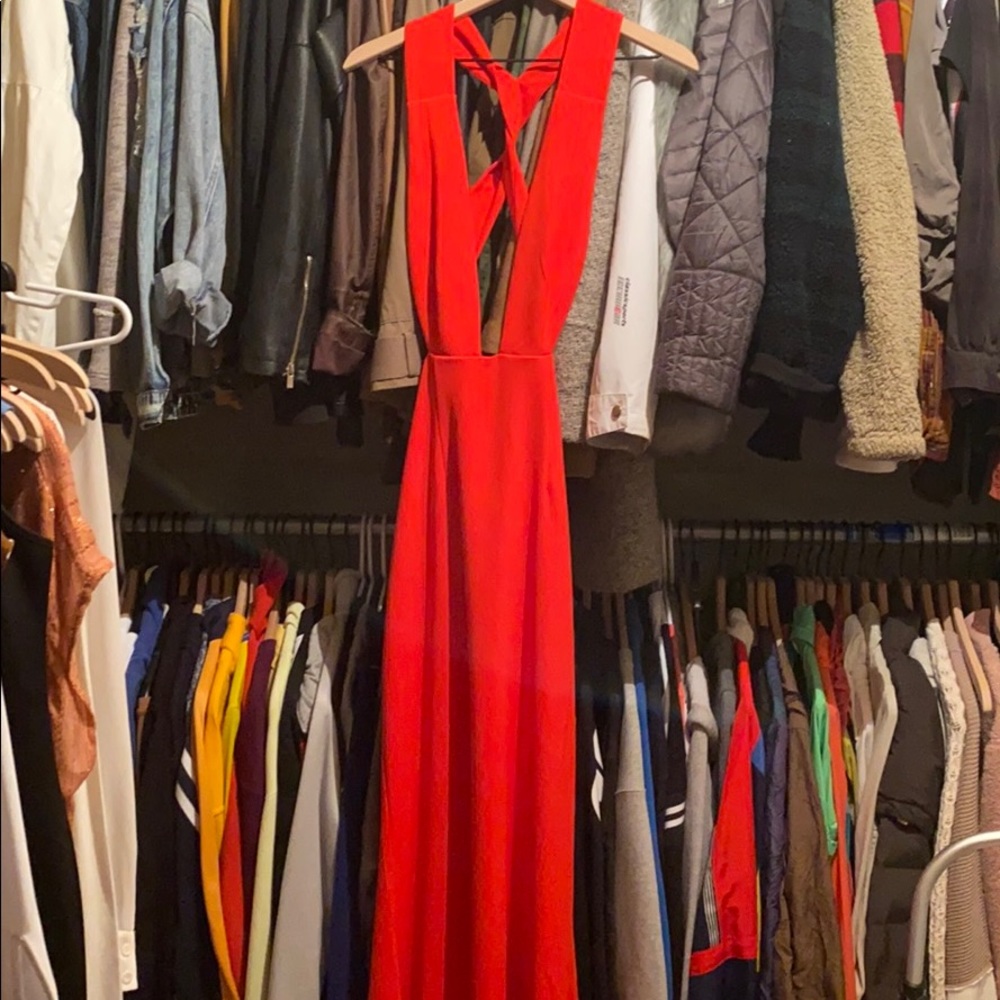 Red evening gown